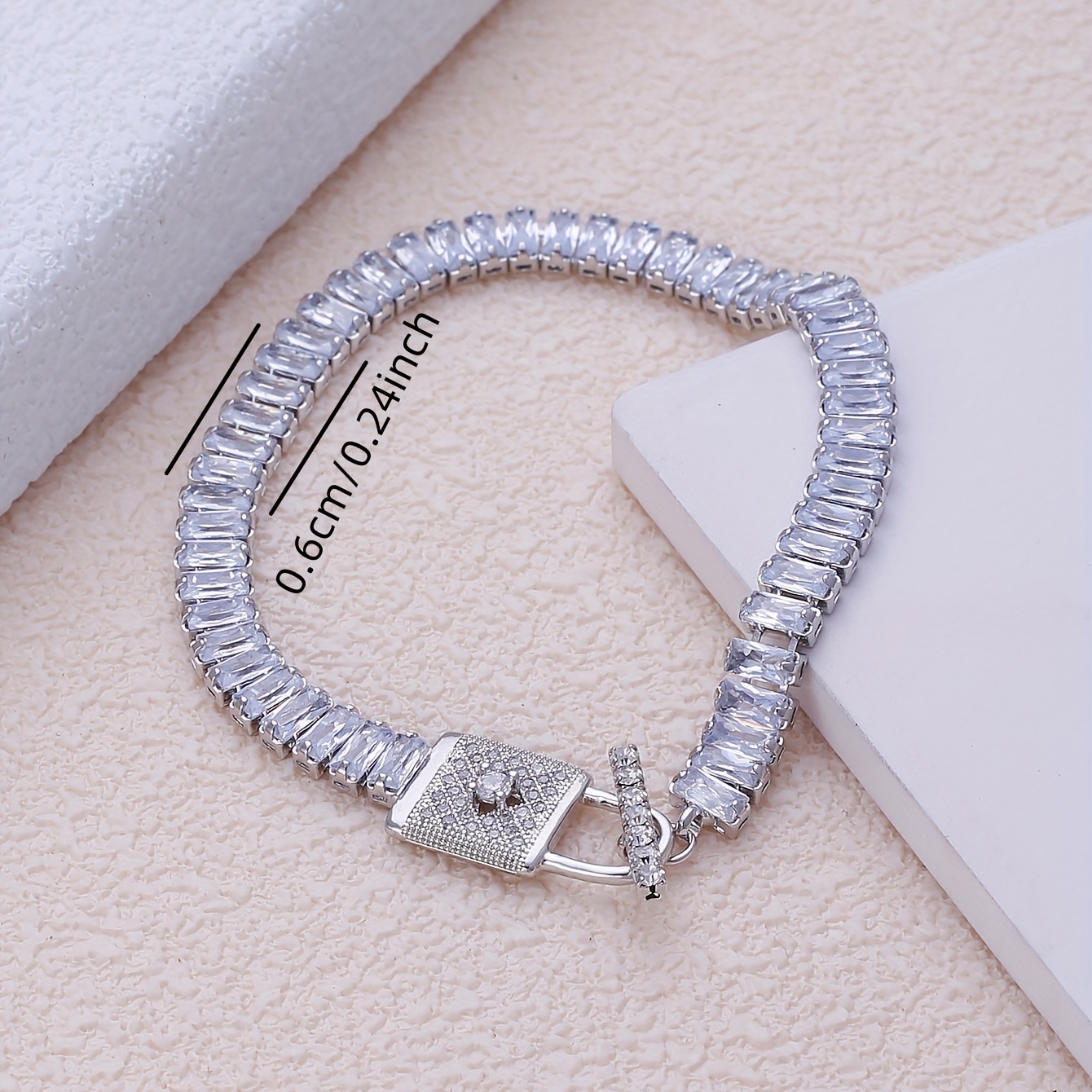 Men's Rectangular Zirconia Personality Bracelet